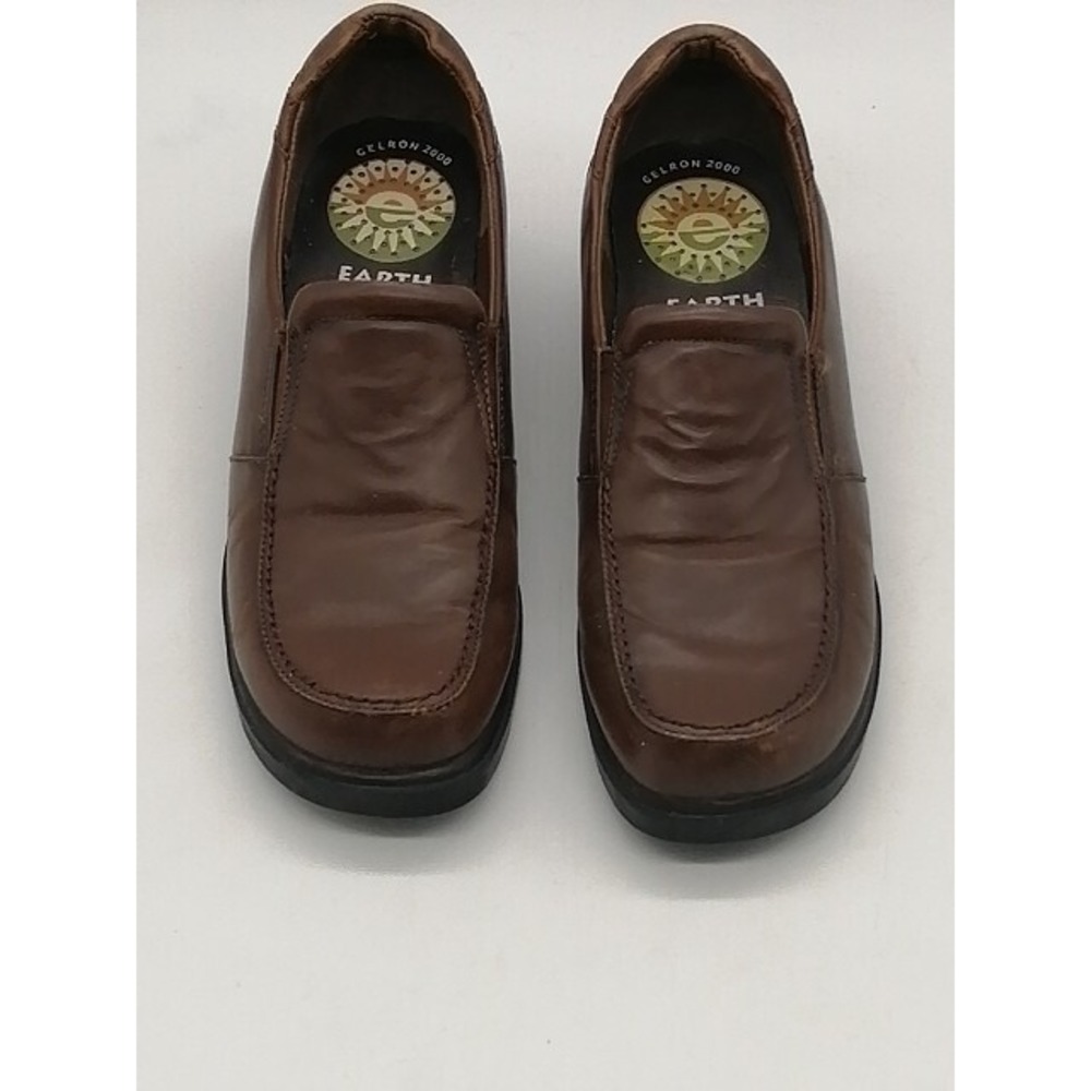 Earth Shoe Loafers Womens Harmony Brown 6.5 Slip On Shoe Leather Stretch 5097350